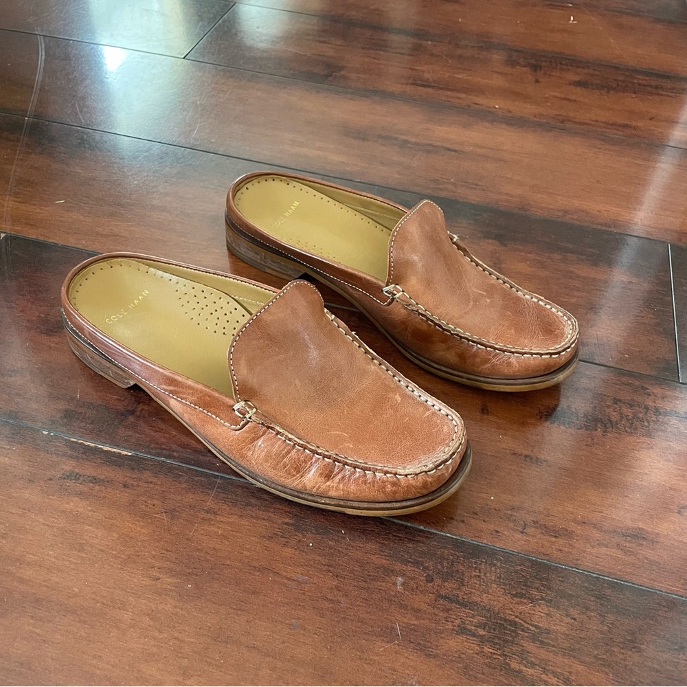 Cole Haan Leather Loafer Slip On Mules